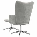 vidaXL Chaise de relaxation avec tabouret Gris clair Velours