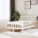 vidaXL Cadre de lit Blanc Bois de pin massif 120x200 cm