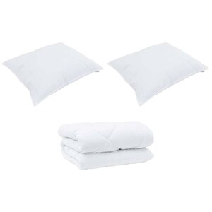 vidaXL Duvet d'hiver avec oreiller 3 Pièces Blanc 240 x 200 cm Microfibre