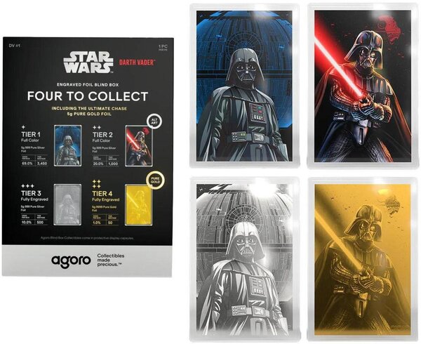 Pièce de monnaie en Argent - Or 1 Dollar – 50 Dollars g 5 Millésime 2025 DARTH VADER BLIND BOX
