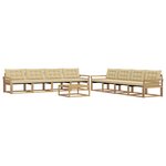 vidaXL Ensemble de canapés d'extérieur 9 pc Blanc et Beige