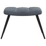 vidaXL Chaise de relaxation avec tabouret Gris foncé Velours
