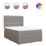 vidaXL Sommier à lattes de lit avec matelas Taupe 140x190 cm Tissu