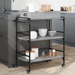 vidaXL Chariot de cuisine sonoma gris 81 5x41x92 5cm bois d'ingénierie