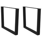 vidaXL Pieds de table à manger en forme de V  2 pièces  noir  100 x (72-73 3) cm  acier