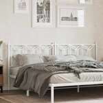 vidaXL Tête de lit de remplacement métal blanc 200 cm