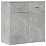 vidaXL Buffet gris béton 79x38x80 cm bois d'ingénierie
