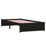 vidaXL Cadre de lit sans matelas noir bois massif 90x190 cm