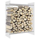 vidaXL Portant de bois chauffage Transparent 80x35x100 cm Verre trempé