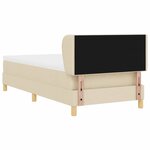 vidaXL Lit à Ressorts avec Matelas Crème 90x200 cm Tissu Crème