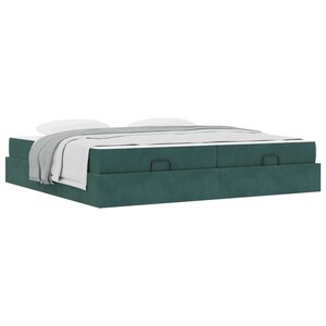 vidaXL Cadre de lit avec matelas avec matelas 2 Pièces Vert Velours