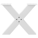 vidaXL Pieds de table basse en forme de X  2 pièces  blanc  60 x (42-43) cm  acier