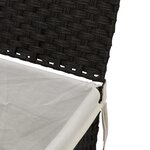 vidaXL Panier à linge avec couvercle noir 55 5x35x34 cm résine tressée