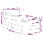 Lit à ressort vidaXL avec matelas Crème 90x200 cm en tissu