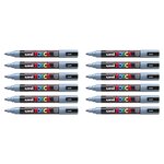 Marqueur pointe conique moyenne pc5m 1 8 - 2 5mm gris ardoise x 12 POSCA