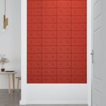 vidaXL Tête de lit murale 12 pc Rouge Simili cuir
