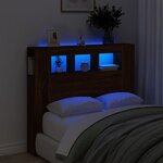 vidaXL Tête de lit à LED chêne marron 120x18 5x103 5cm bois ingénierie