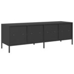 vidaXL Meuble TV noir 135x39x43 5 cm acier laminé à froid