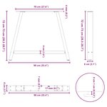 vidaXL Pieds de table à manger en forme de A  2 pièces  noir  90 x (72-73) cm  acier