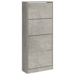 vidaXL Armoire à chaussures Gris béton 63x24x147 cm Bois d'ingénierie