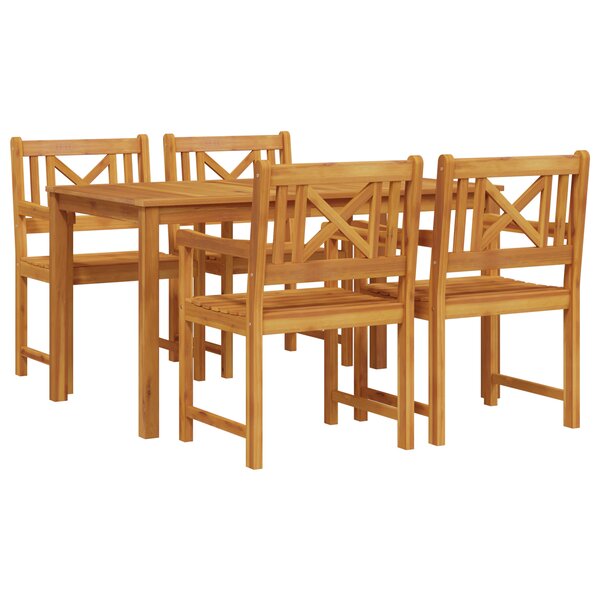 vidaXL Set de Salle à Manger de Jardin 5 Pièces en Bois Massif d'Acacia