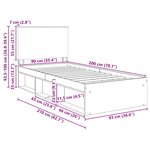 vidaXL Cadre de lit Bois ancien 90 x 200 cm Bois de pin massif