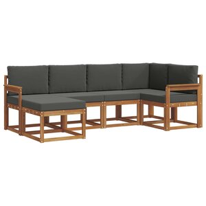 vidaXL Ensemble de canapés d'extérieur 6 pc Naturel et Anthracite
