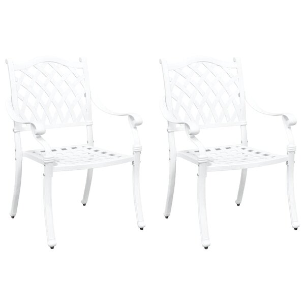 vidaXL Chaise de jardin 2 Pièces Blanc 55 x 56 5 x 91cm Aluminium
