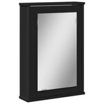 vidaXL Armoire à miroir de salle de bain noir bois d'ingénierie