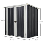 Abri de jardin - remise pour outils - abri vélo - abri poubelle - 2 portes verrouillables - dim. 147L x 86l x 134H cm - tôle d'acier noir blanc