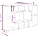 vidaXL Étagère murale Chêne fumé 85x16x52 5 cm Bois d'ingénierie