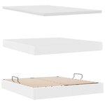 vidaXL Lit avec rangement et LED Blanc pur 180 x 200 cm Simili cuir