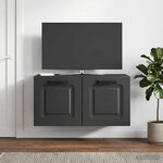 vidaXL Meuble TV mural Noir 59 5 x 31 x 30 cm Bois d'ingénierie