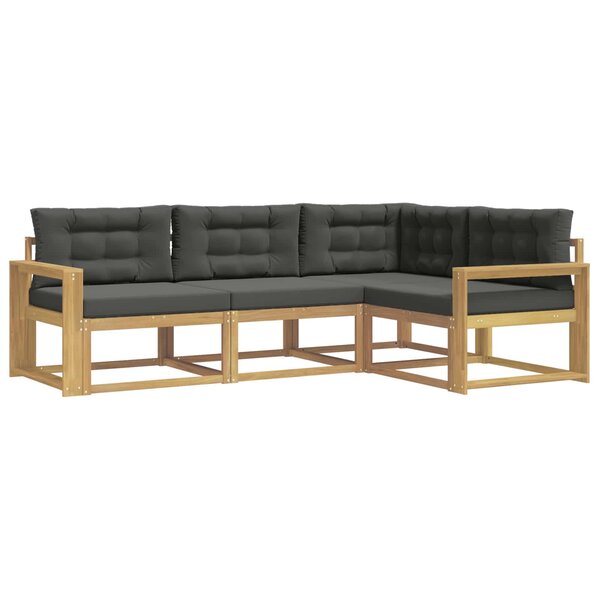 vidaXL Ensemble de canapés d'extérieur 3 pc Blanc et anthracite