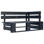 vidaXL Banc d'angle palette de jardin bois noir