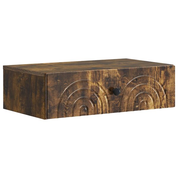 vidaXL Table d'appoint murale Chêne fumé 59 x 34 5 x 17 cm