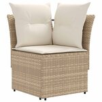 vidaXL 2 pc Sofa de jardin avec accoudoirs et sofa d'angle Rotin PE