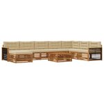 vidaXL Ensemble de canapés d'extérieur 9 pc Naturel et Beige