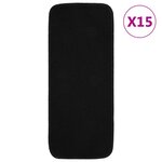 vidaXL Tapis d'escalier antidérapants 15Pièces 60x25cm Noir Rectangulaire