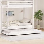 vidaXL Cadre de lit Blanc avec lattes en bois naturel Bois de pin Simple