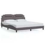 vidaXL Cadre de lit avec LED sans matelas gris 180x200 cm