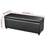 vidaXL Banc long de rangement Bois Noir