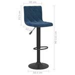 Vidaxl tabourets de bar 2 pcs bleu velours