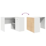 vidaXL Bureau d'angle blanc 102x88x75 cm en bois reconstitué