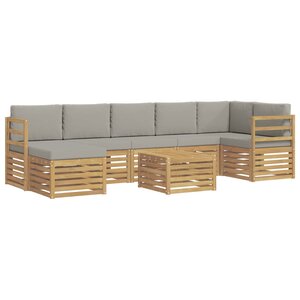 vidaXL Ensemble de canapés d'extérieur 8 pc Blanc et gris clair