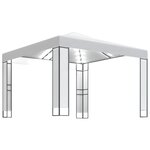 vidaXL Tonnelle avec double toit et lumières LED 3x3 m Blanc