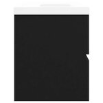 vidaXL Armoire d'évier avec lavabo intégré Noir Aggloméré