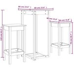 vidaXL Ensemble de bar 3 Pièces Blanc Bois de pin massif