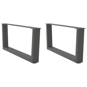 vidaXL Pieds de table basse en forme de V  2 pièces  anthracite  70 x (30-31 3) cm  acier