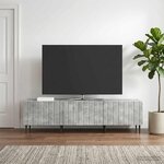 vidaXL Meuble TV Gris béton 147 x 34 5 x 32 cm Bois d'ingénierie